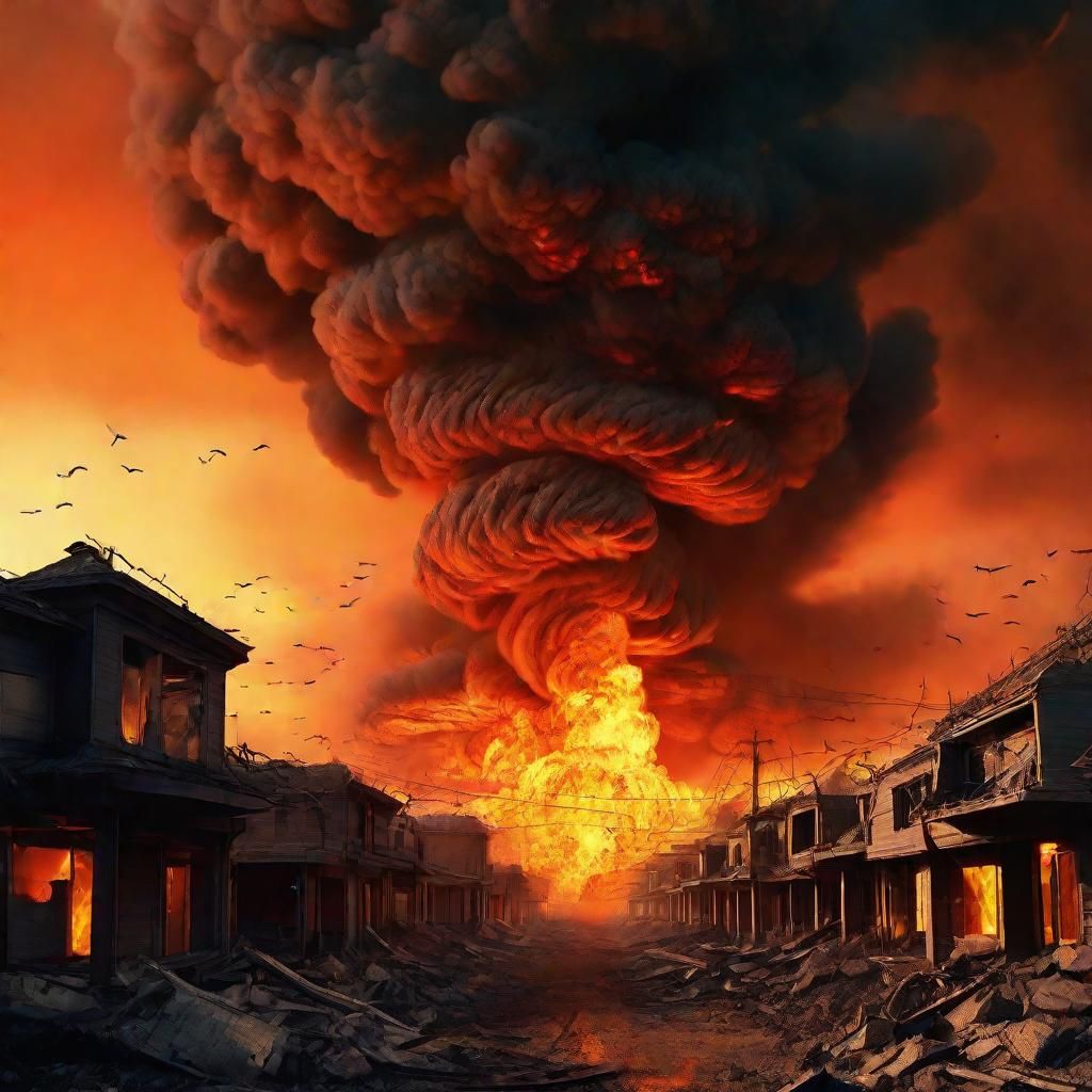 Fiery Tornado Swirls in Sci-Fi Centerpiece