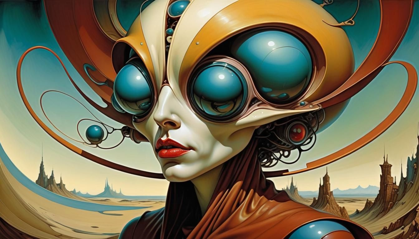 Cyberpunk Alien with Bug Eyes