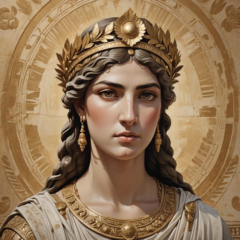 Ancient Greek Queen Teledike Basilissa in Traditional Attire