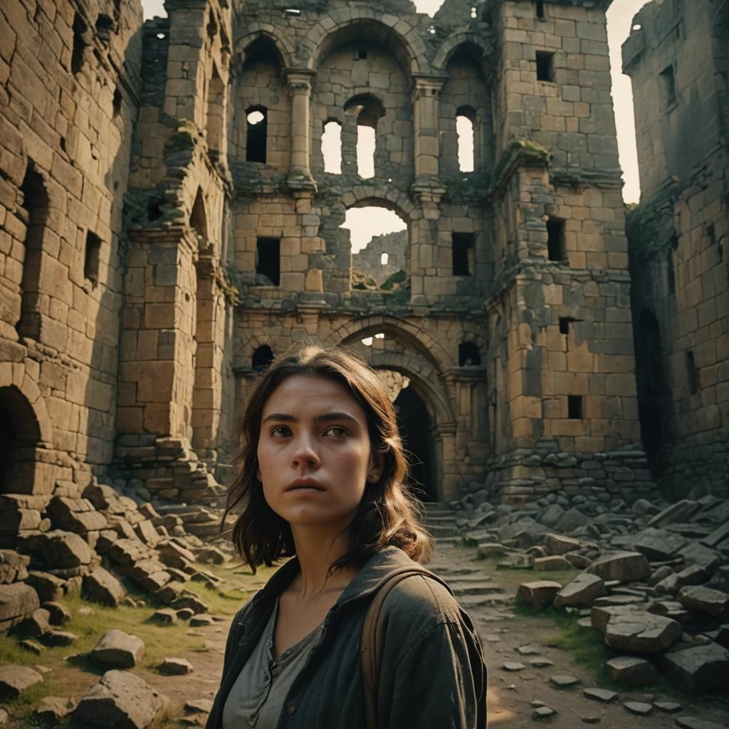 Epic Castle Ruins Scene in Cinematic Style