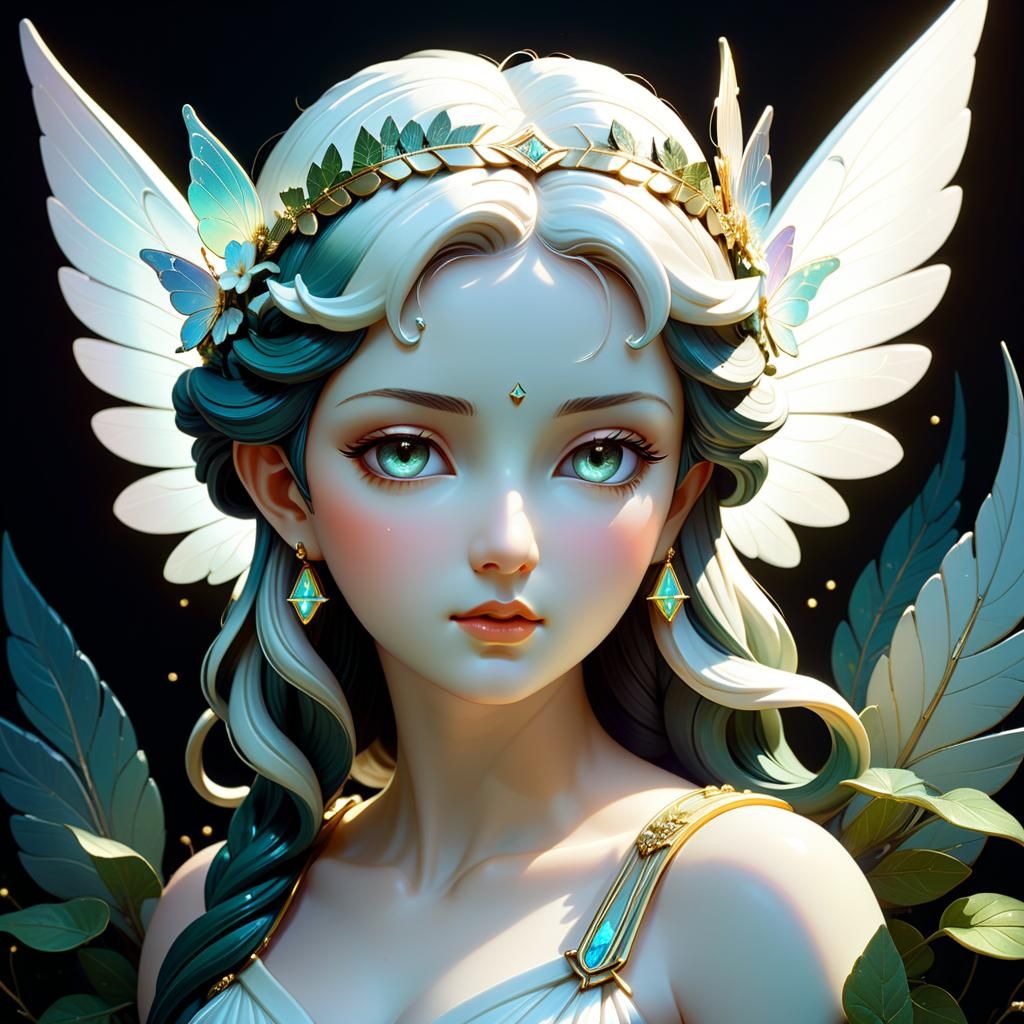 Serene Fairy Bust in Antique Greco-Roman Style