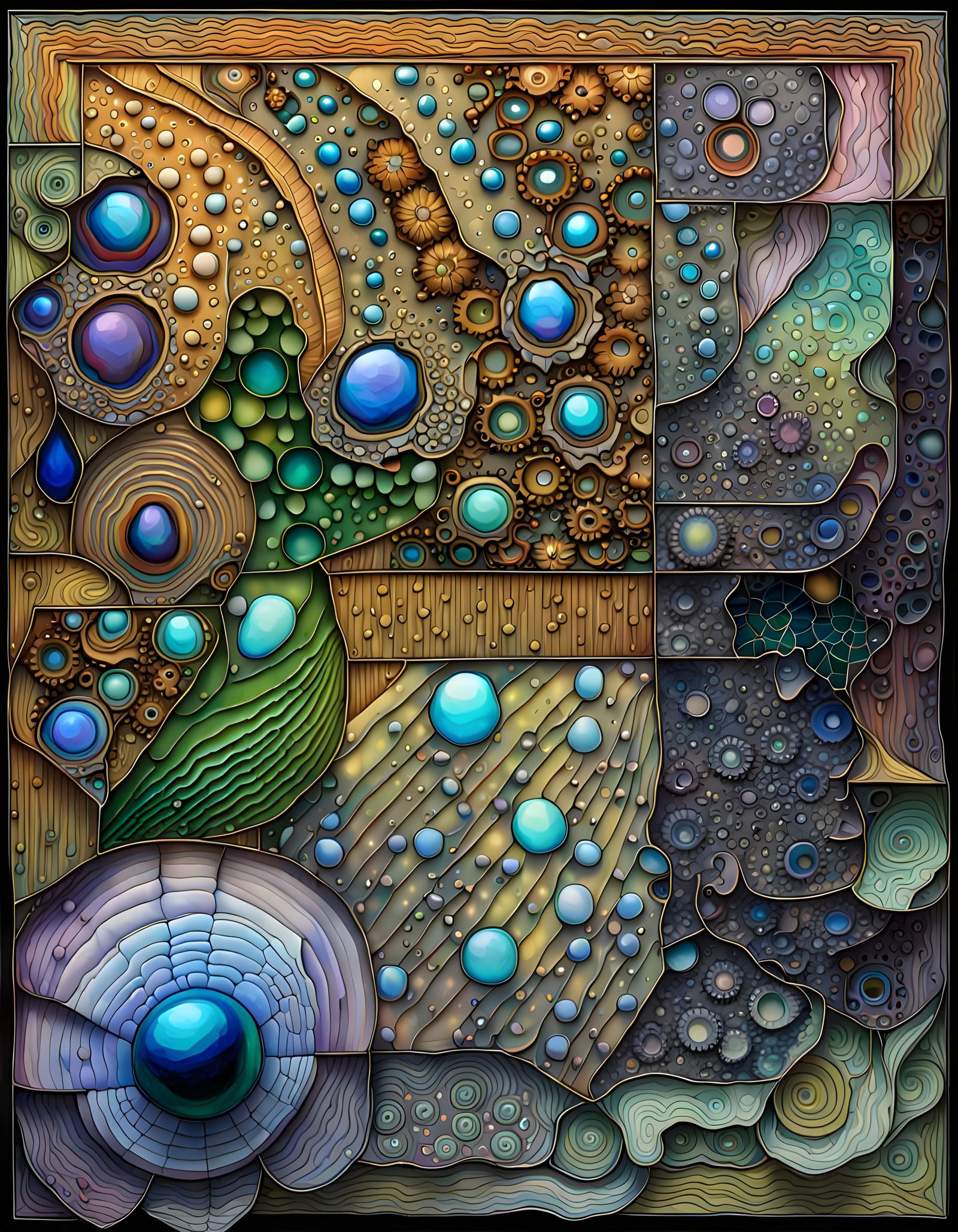 Rainy Reflections in Vibrant Stained Glass