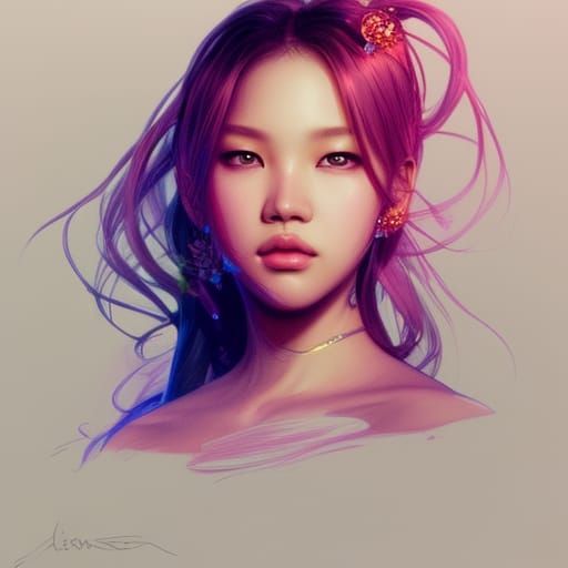 Hyperdetailed Concept Art Portrait of K-Pop Icons in Triadic...