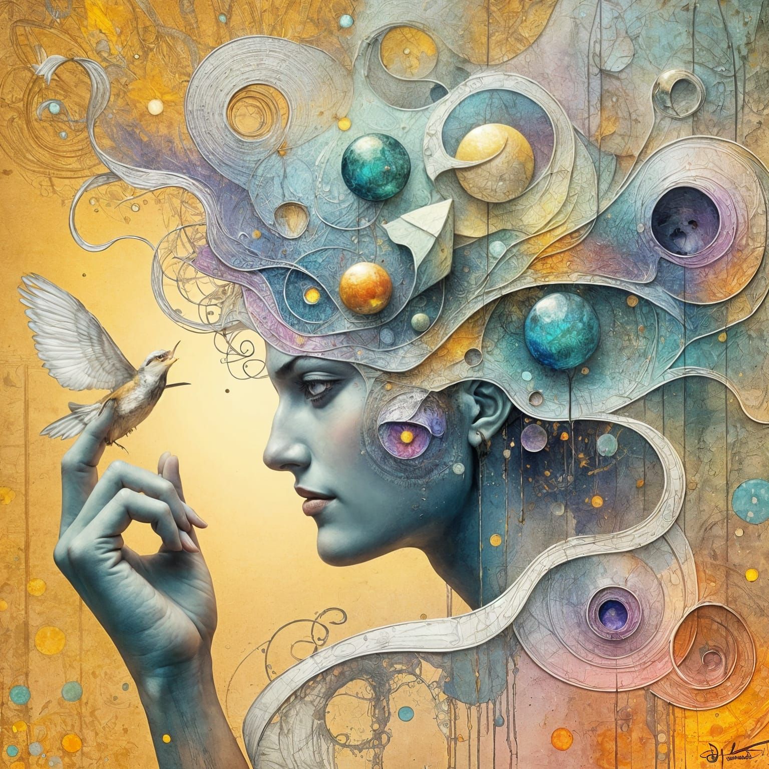 Surrealist Digital Art of a Woman in Vibrant Colors