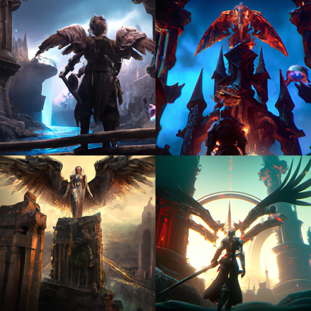 Vibrant Angel of Death Fantasy Concept Art