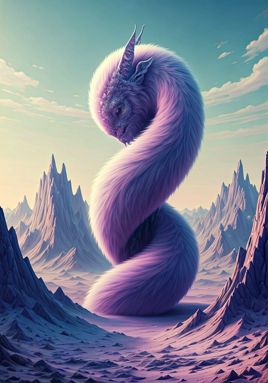 Surreal Alien Landscape in Lavender and Pastel Hues