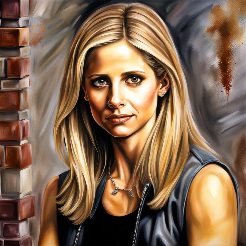 Supernatural Portrait of Buffy Summers in Photorealistic Oil...