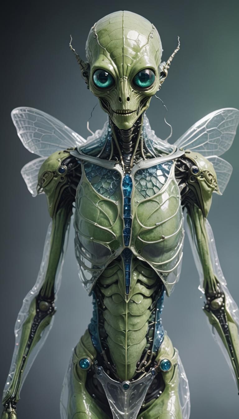 Ethereal Space Opera Alien in Refined Attire