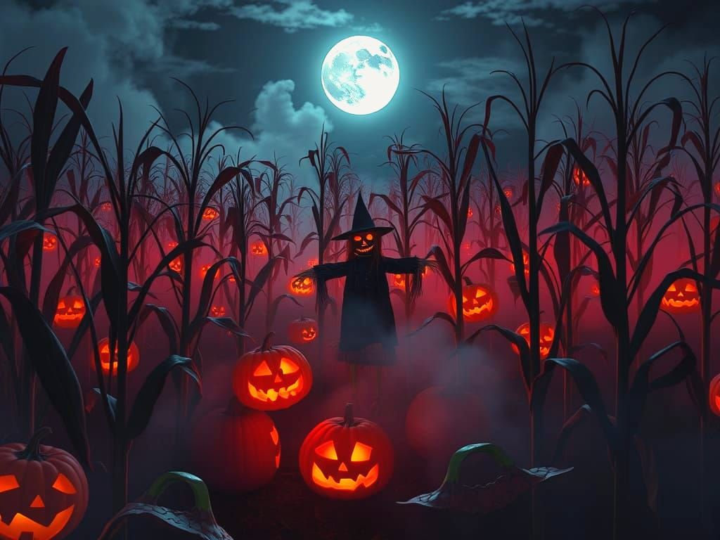 Eerie Halloween Harvest: Haunted Corn Maze and Ghostly Scare...