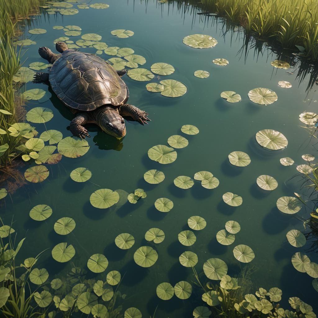 Fantastical Snapping Turtle in Majestic Upstate New York Lan...