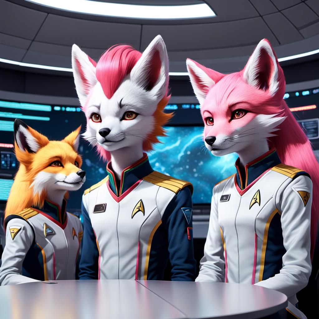 Three Furry Officers of USS Furry Pride