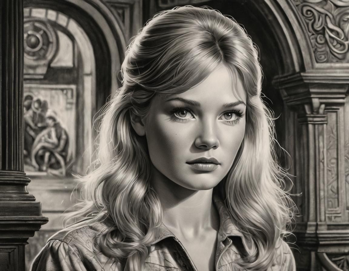 Vintage Pin-Up Vision of Weena in the Time Machine