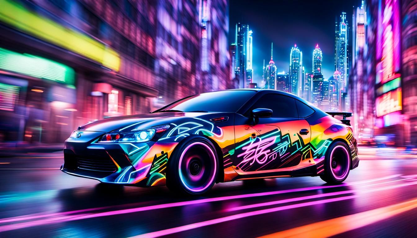 Cyberpunk Toyota Celica in Neon Cityscape