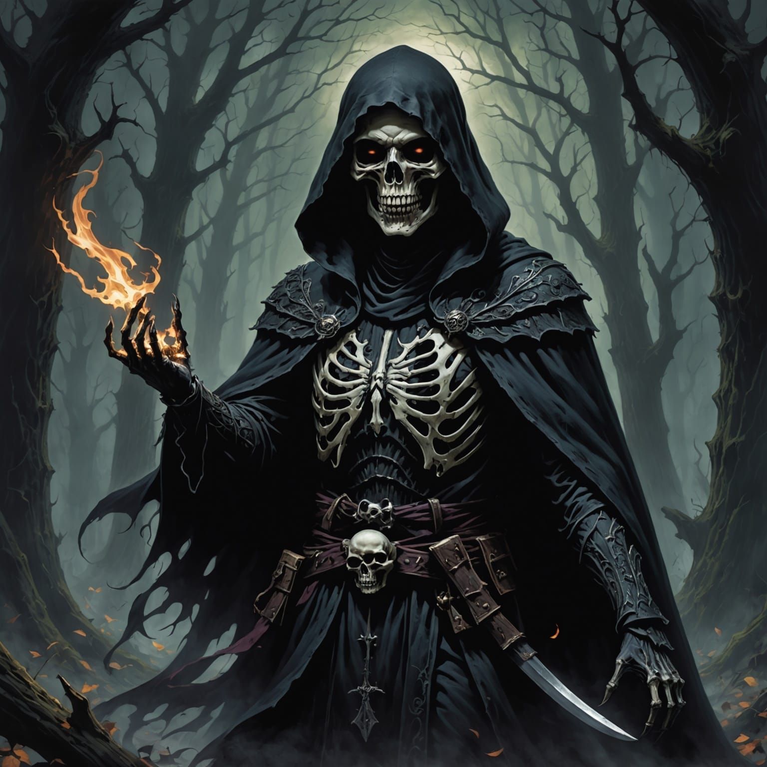 Ethereal Death Spirit in Darkened Realm