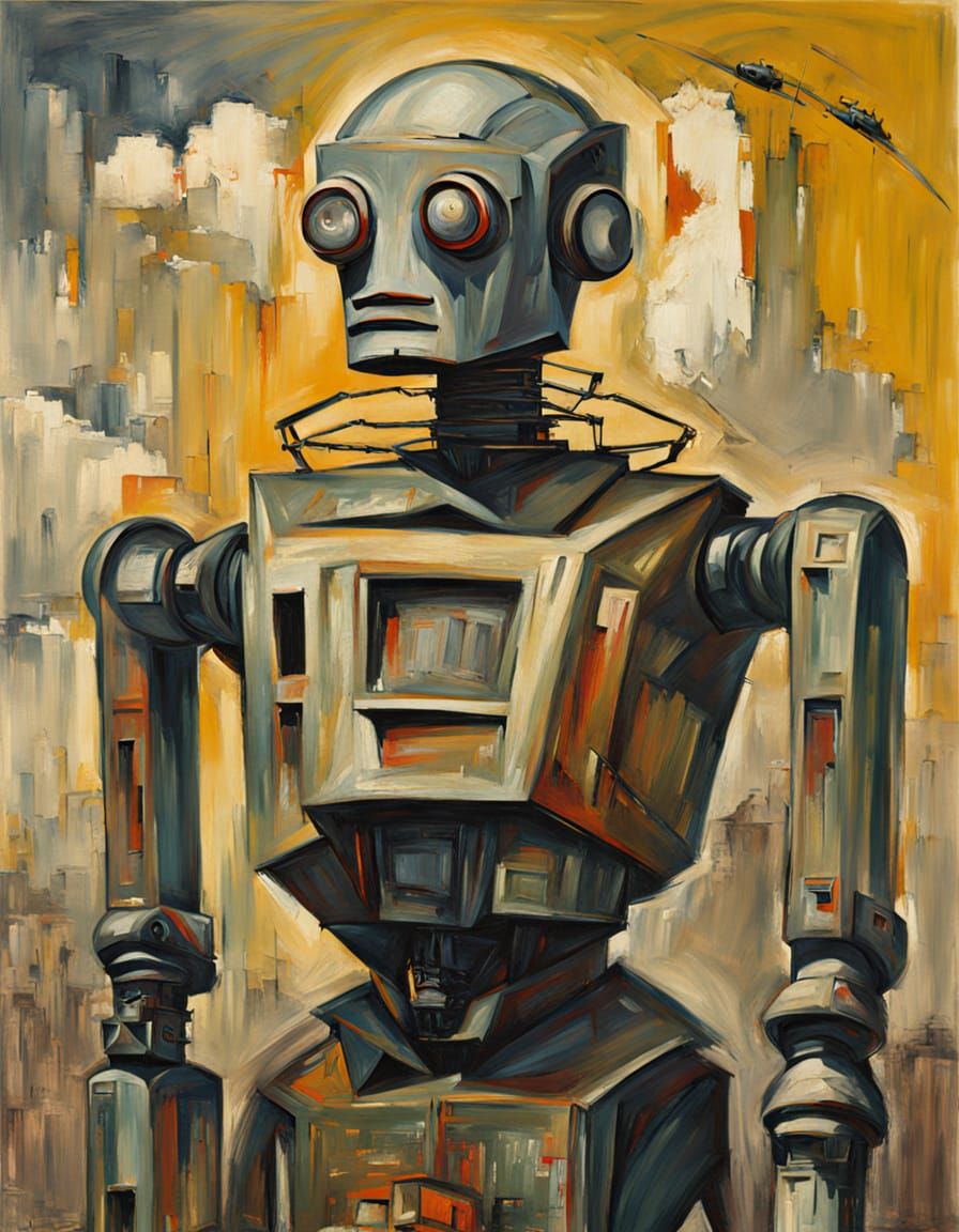 Expressionist Robot in Atomic Wasteland