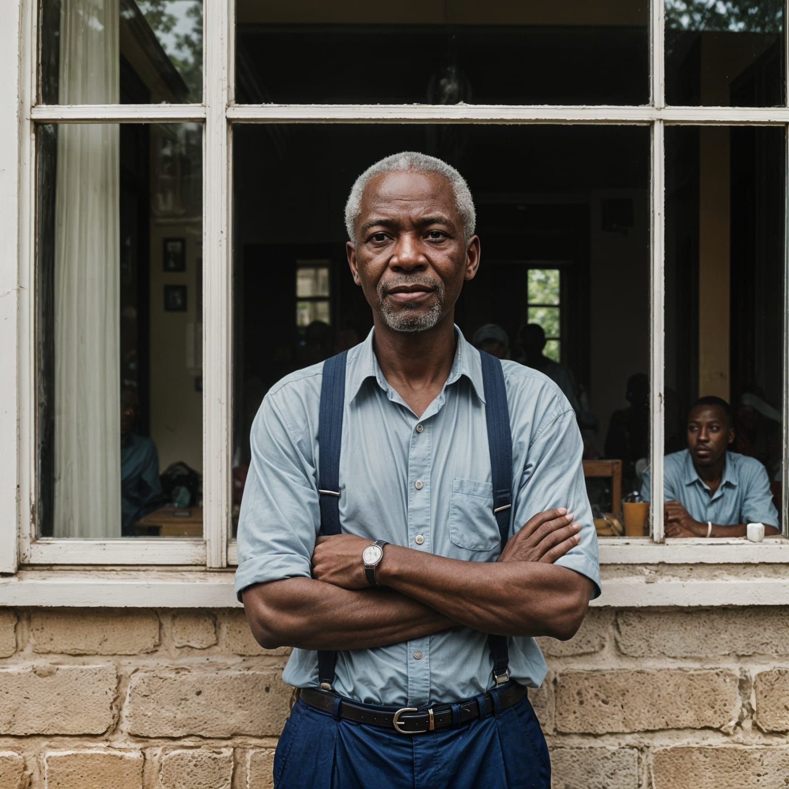 An Elderly Man Contemplates Life in Front of a Window