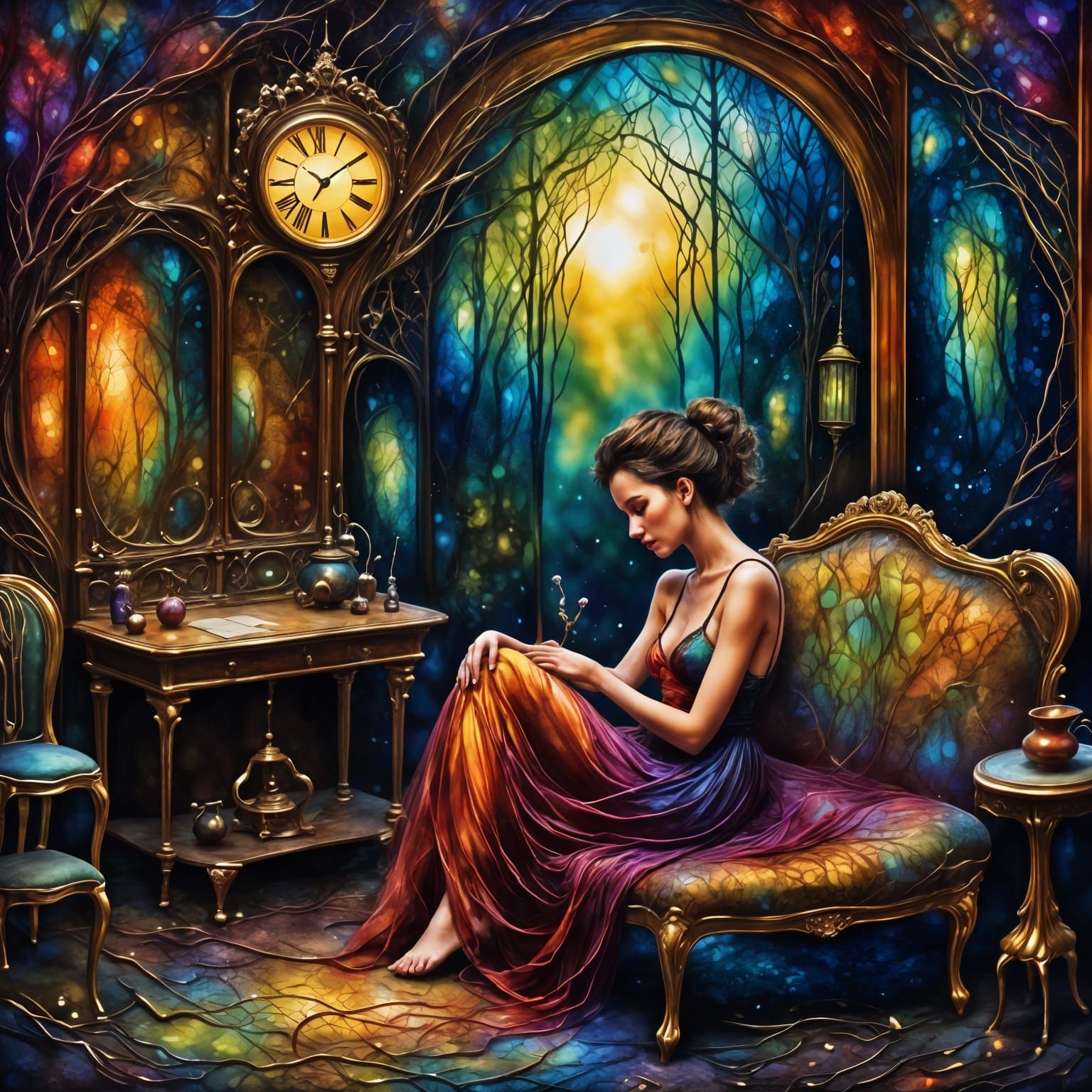 A Moody Oil Painting of Love and Deception