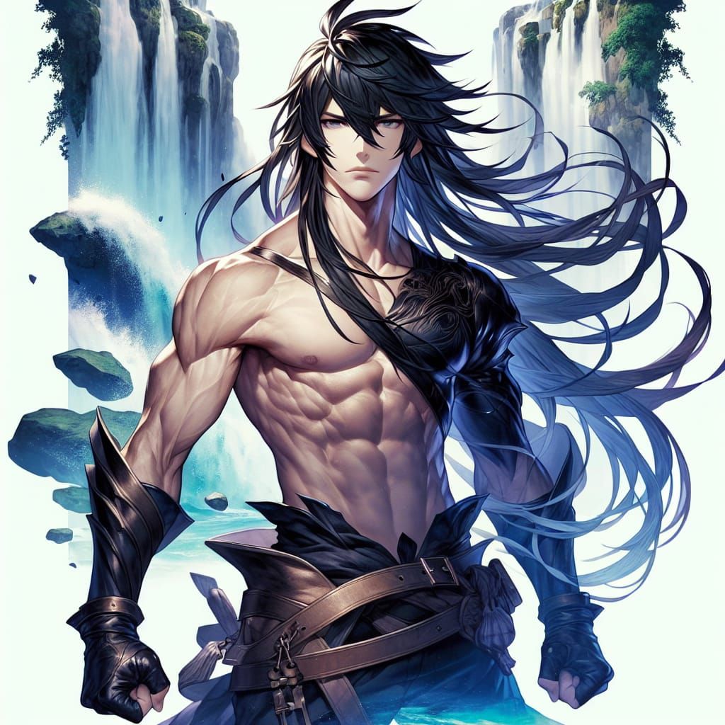 Vibrant Warrior in Art Nouveau Style