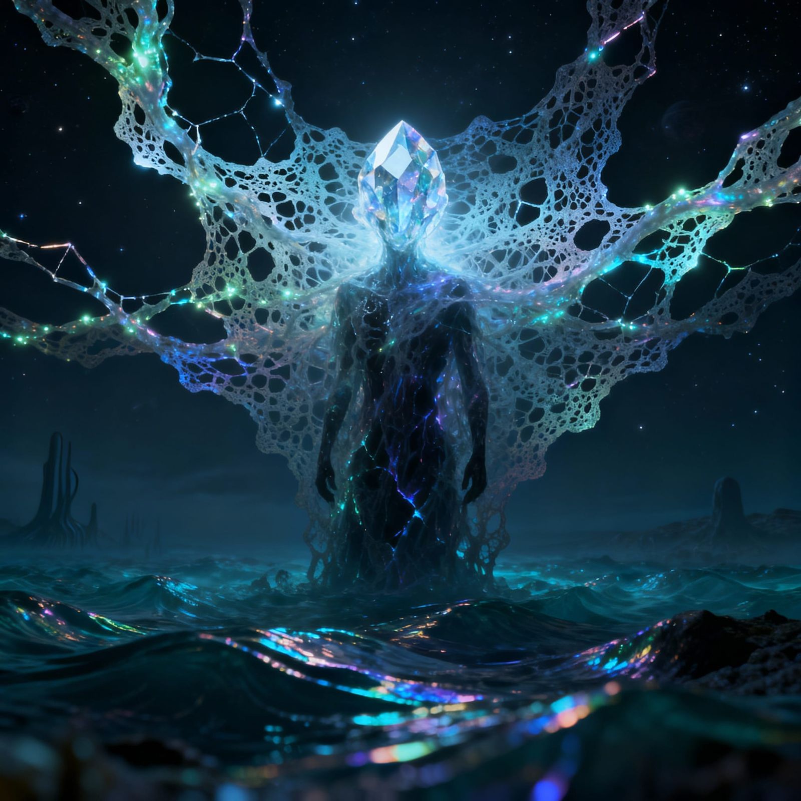 Ethereal Crystalline Being Radiates Dark Energy