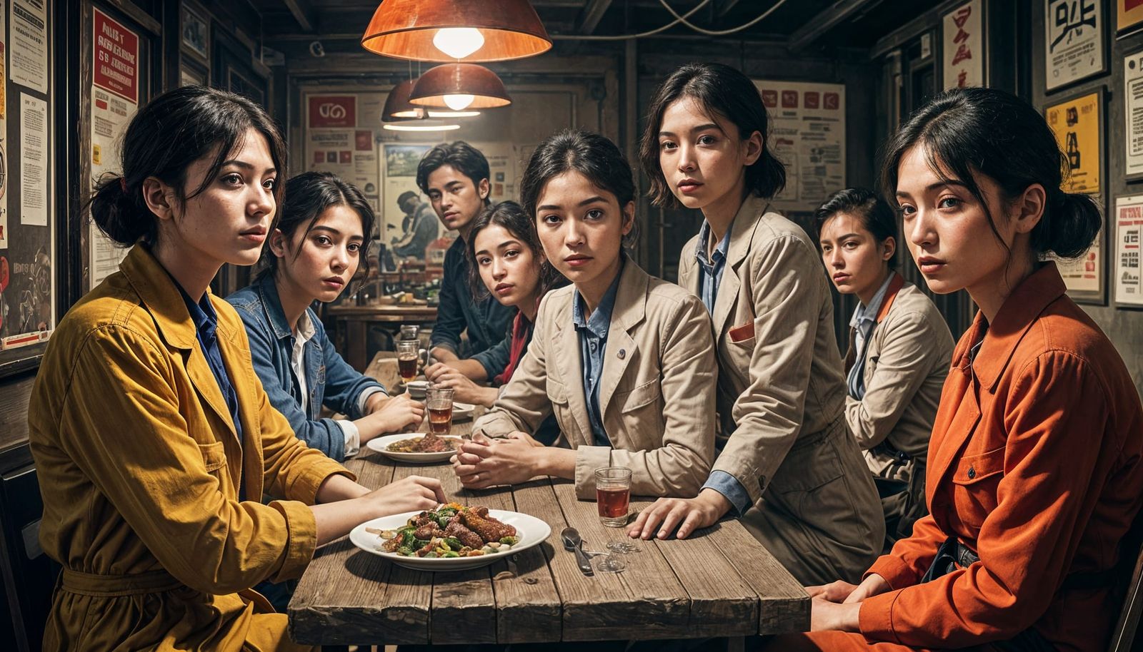 Dystopian Realism Poster in Vibrant Colors