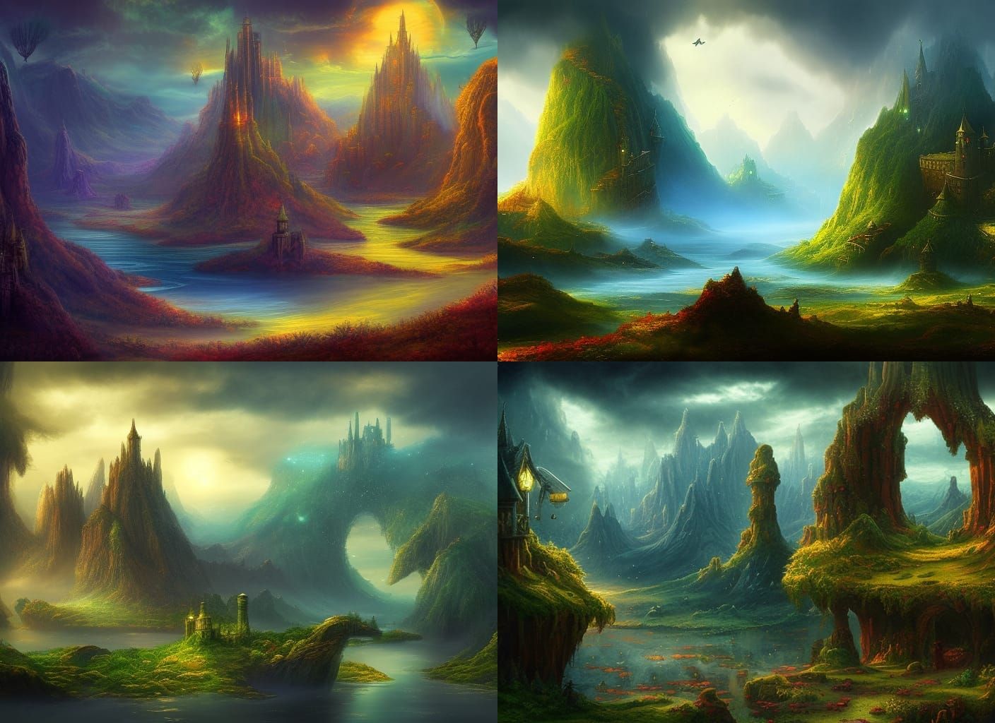 Surrealistic 8K Fantasy Landscape in a Bottle