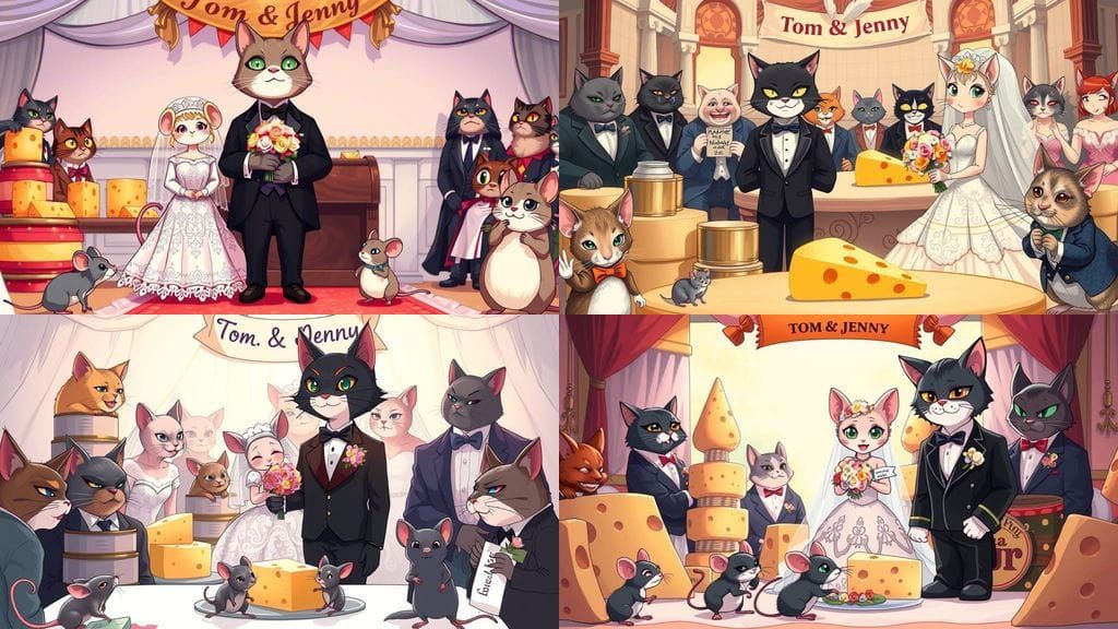 Anime Wedding: Cat Groom and Mouse Bride