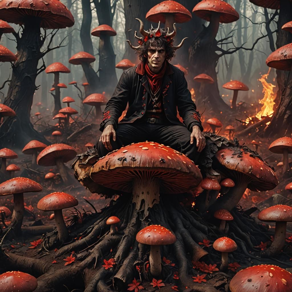 Satanic Syd Barrett waiting for the Piper...