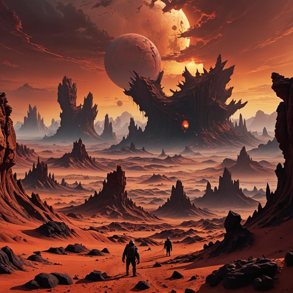 A Red Desert Planet Teeming with Twisted Creations