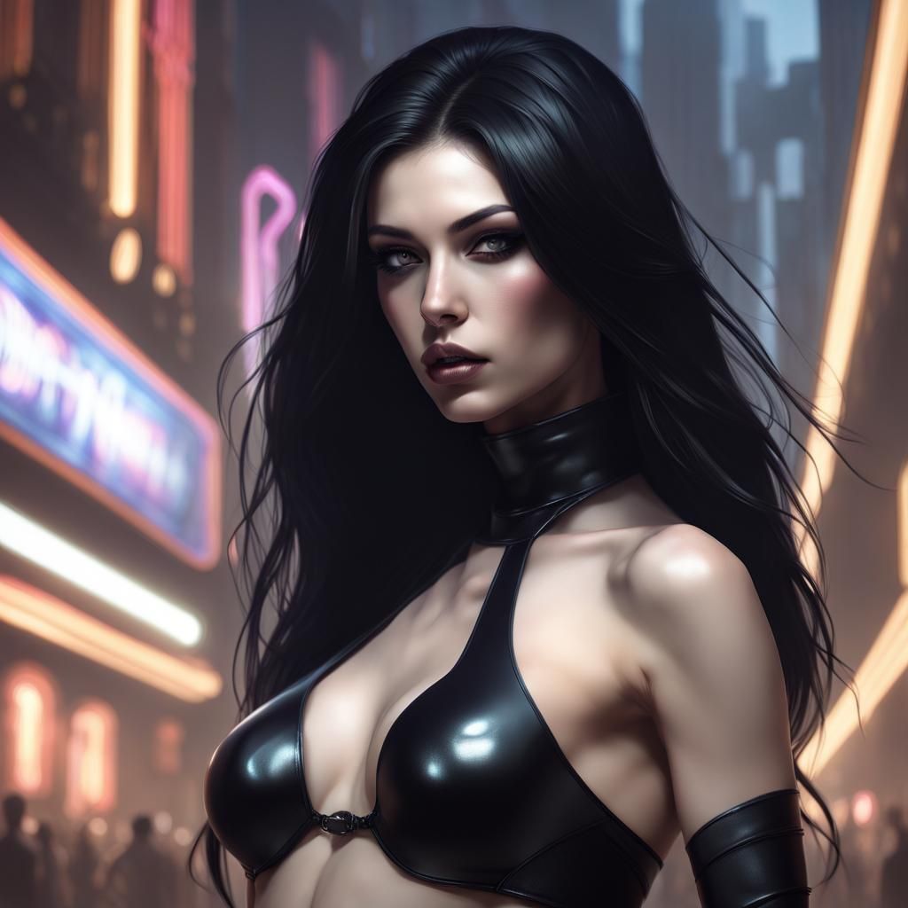 Glamorous Sci-Fi Siren in Triadic Hues