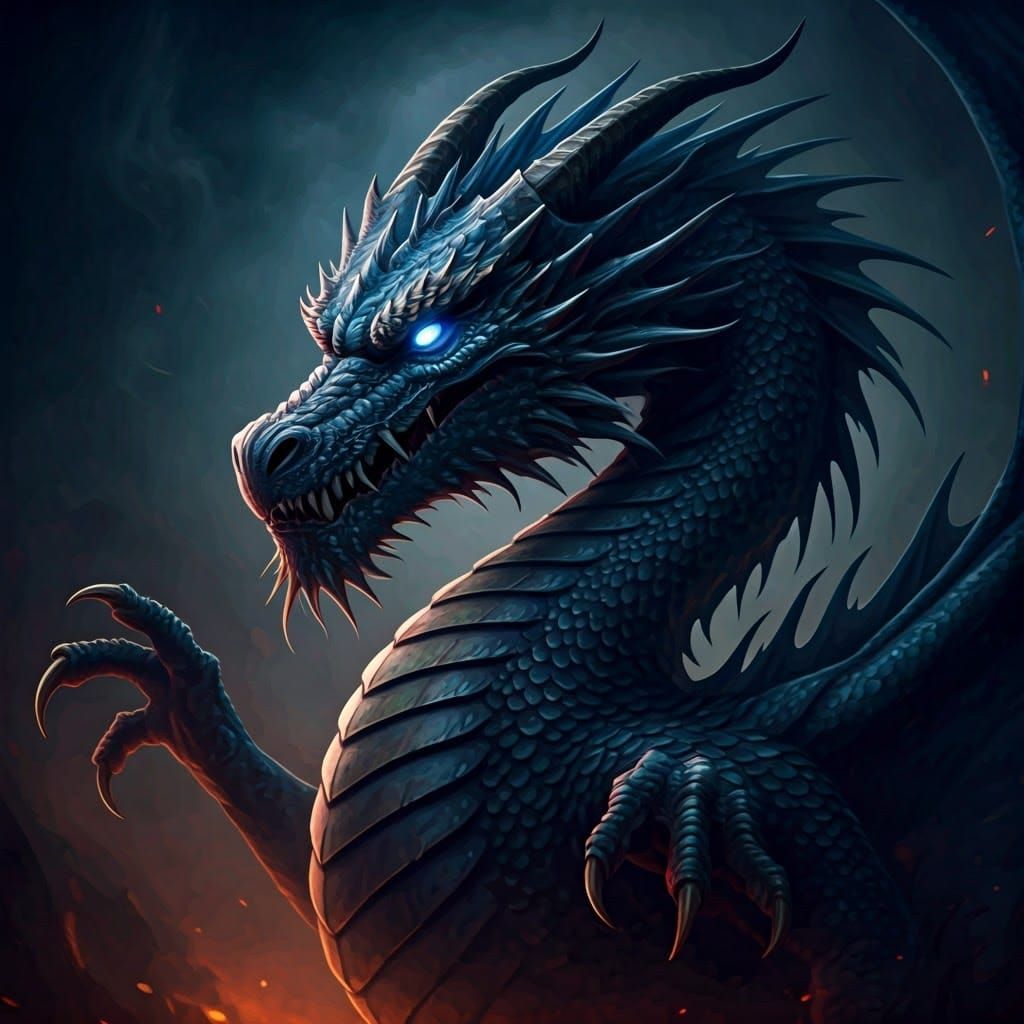 Majestic Dragon in Mystic, Multi-Exposure Art Style