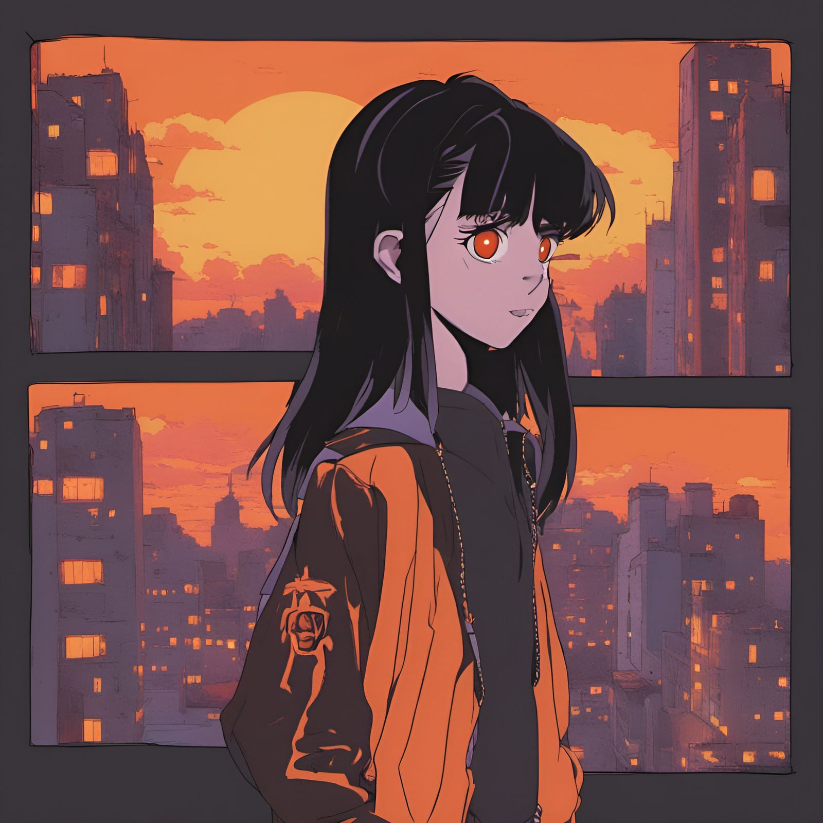 Gothic Anime Girl Radiates Mysterious Power