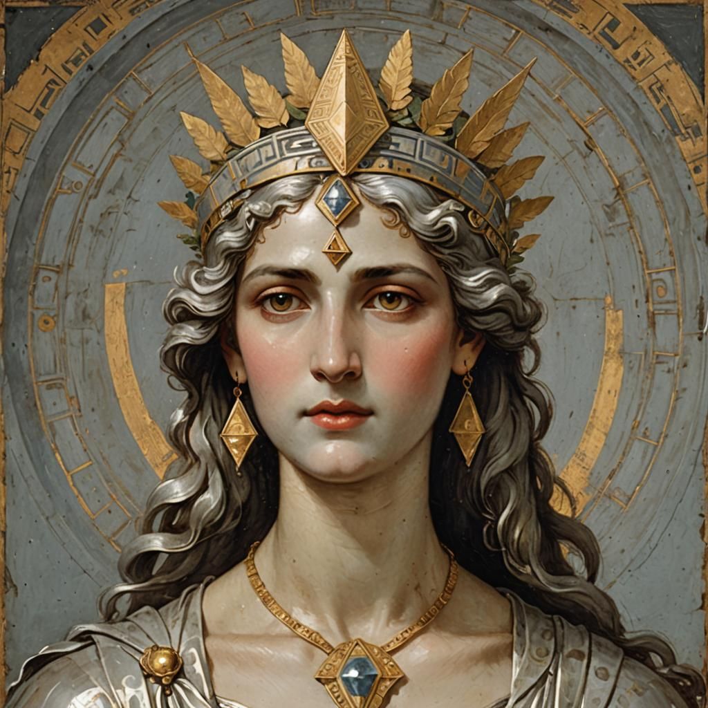 Victorian Greek Goddess with Golden Triangle Forehead