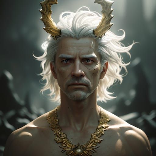 Hyper-Realistic Portrait of a Silver-Haired Man in a Desolat...