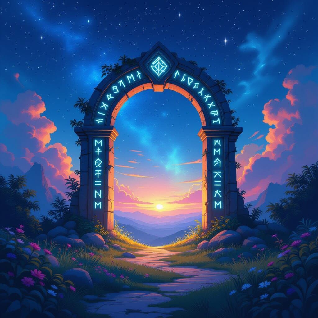 Mystical Portal to a Starry World