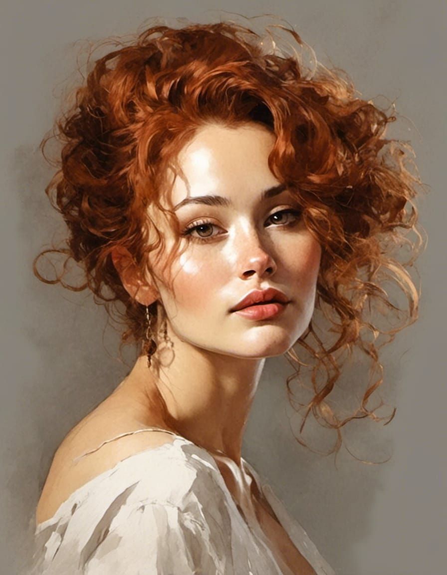 Sultry Woman in Expressive Artistic Style