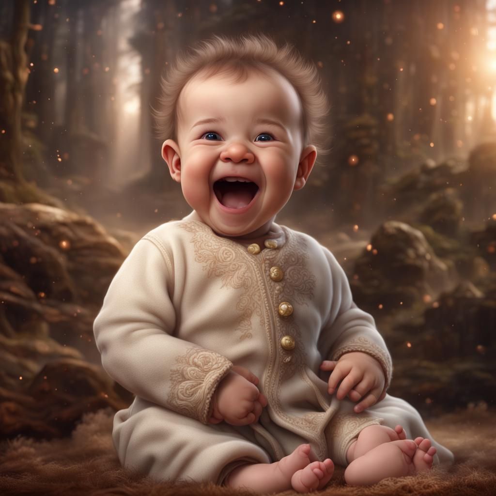 Intricate Realistic Baby Scene in Epic Digital Painting