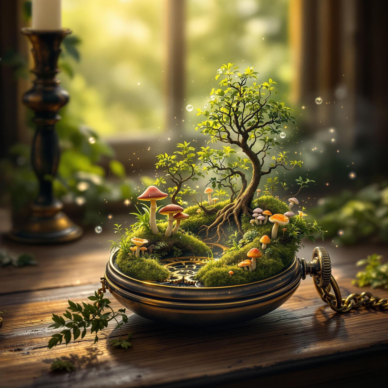 Pocket Watch Reveals Miniature Forest