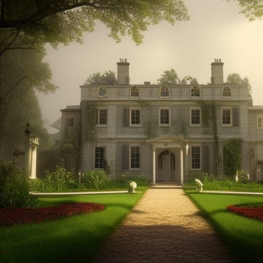 Regency Manor House with Courtyard and Garden