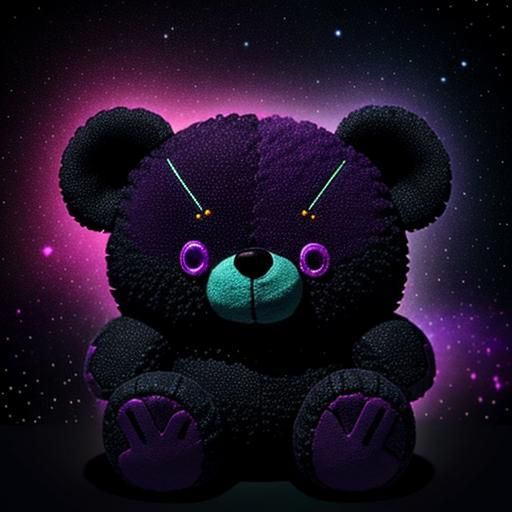 Vibrant Rainbow Teddy Bear Plushie Glows in the Dark