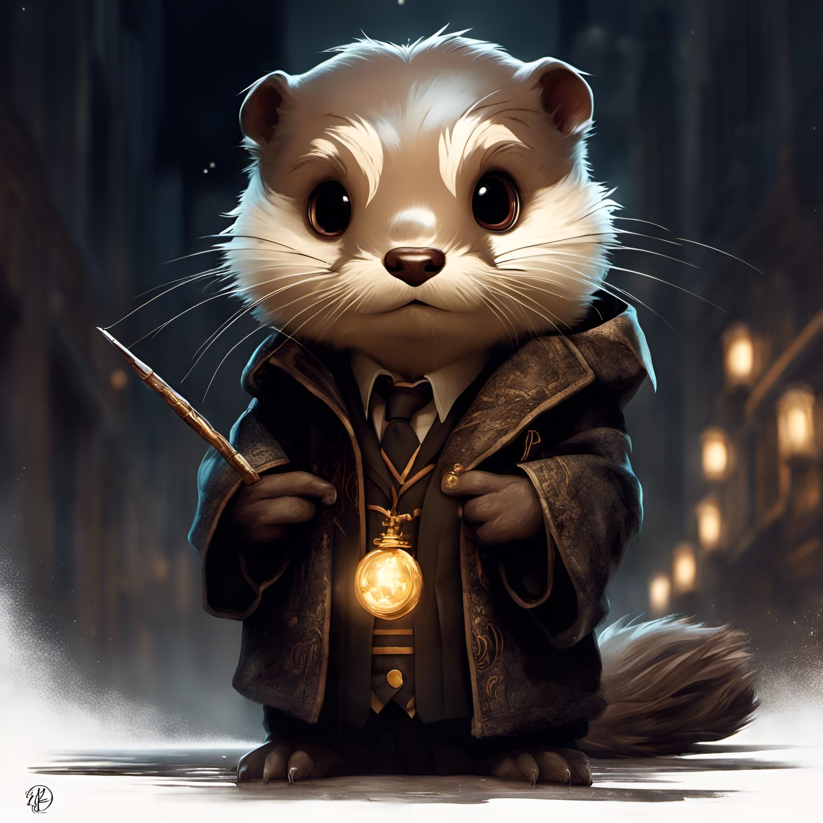 Chibi Harry Otter Casts a Love Spell in Whimsical Moonlit Se...