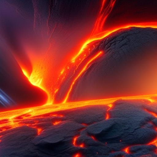 Stunning Digital Matte Painting of Lava in Space