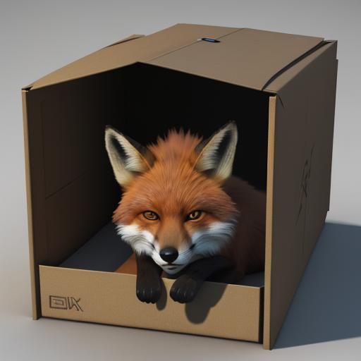 Fox in a Box, Unreal Engine Art with Deep Shadows