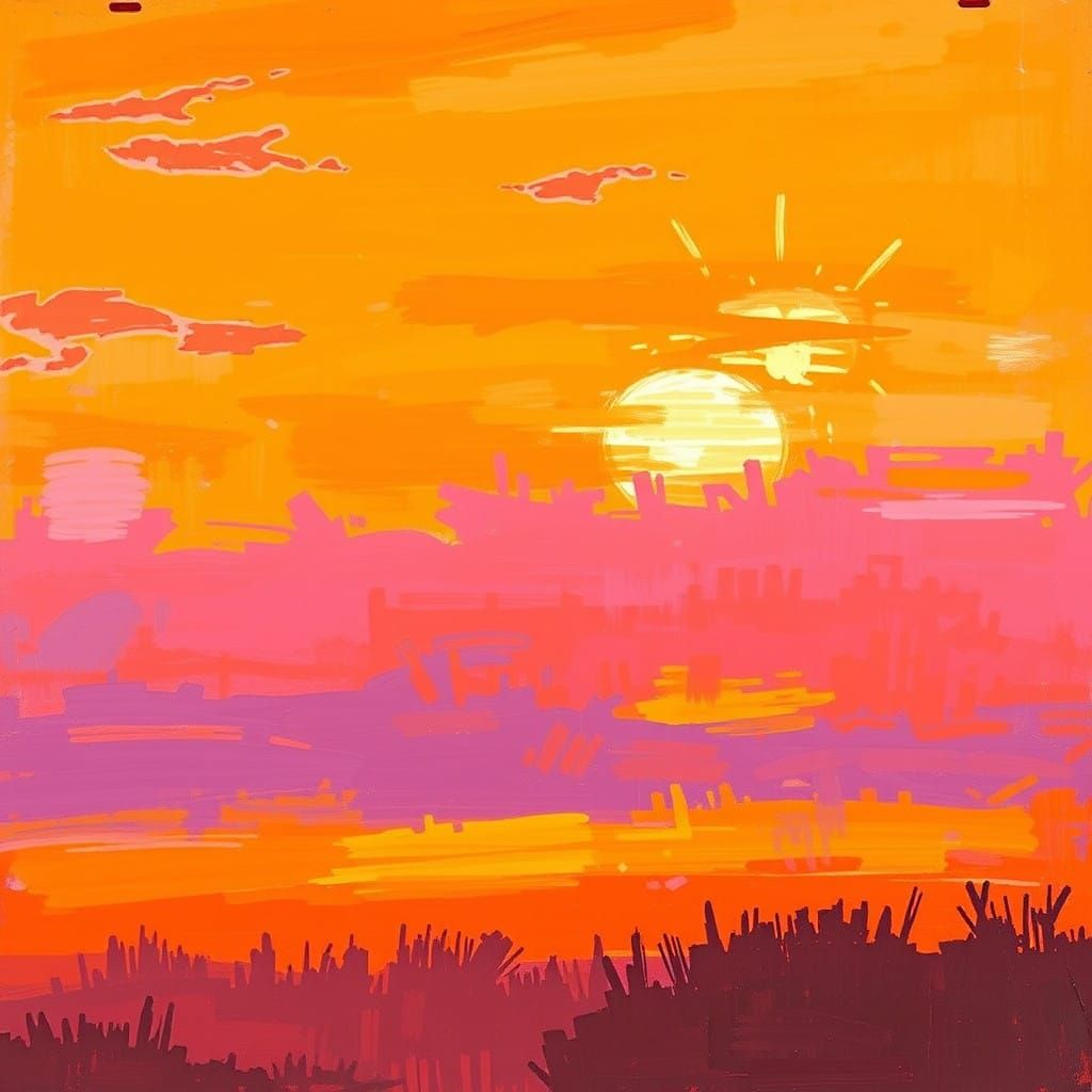 Warm Sunset Hues in Vibrant Colors