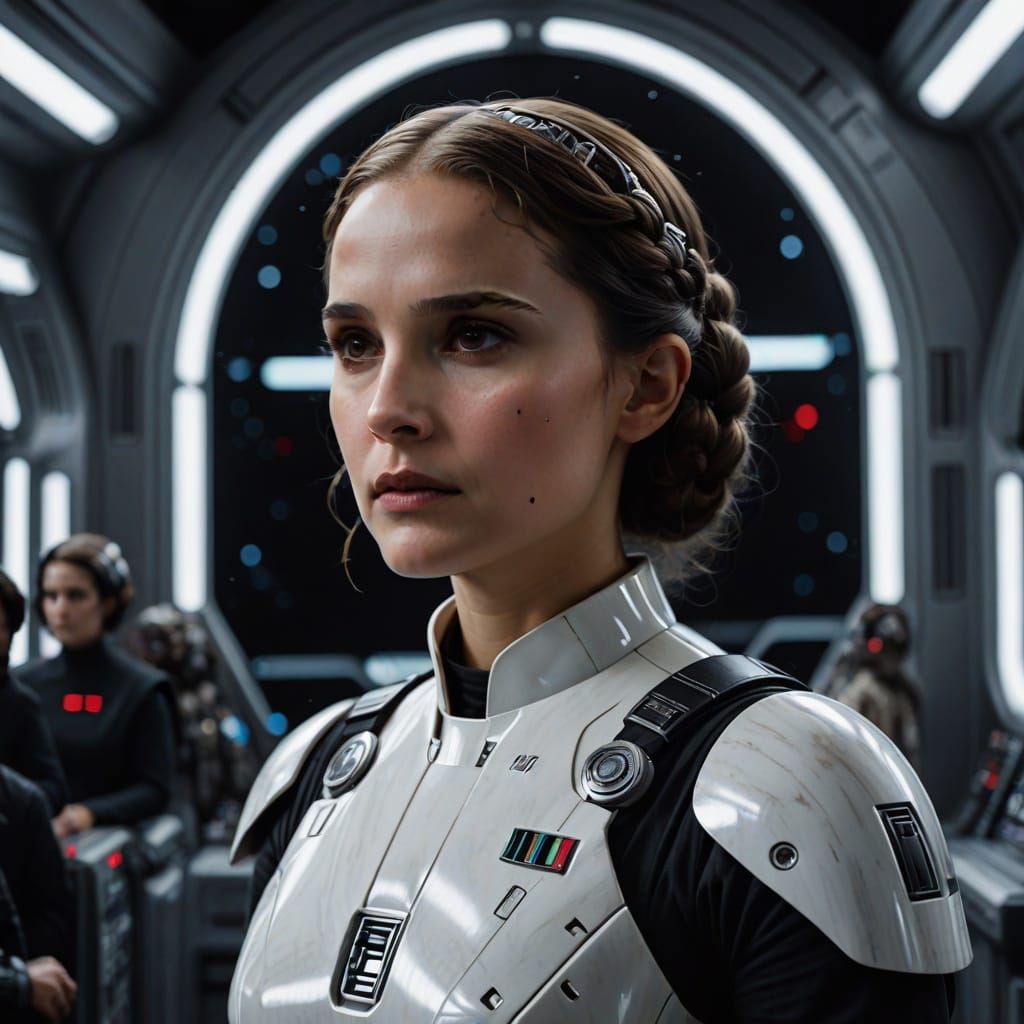 Science Fiction Portrait of Princess Leia in Hyperrealist St...