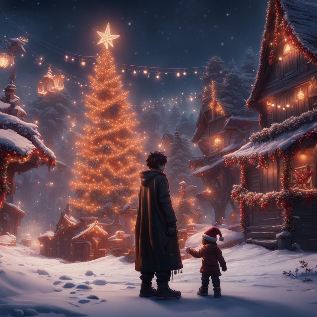 Mythical Christmas Wish in Vibrant Splendor