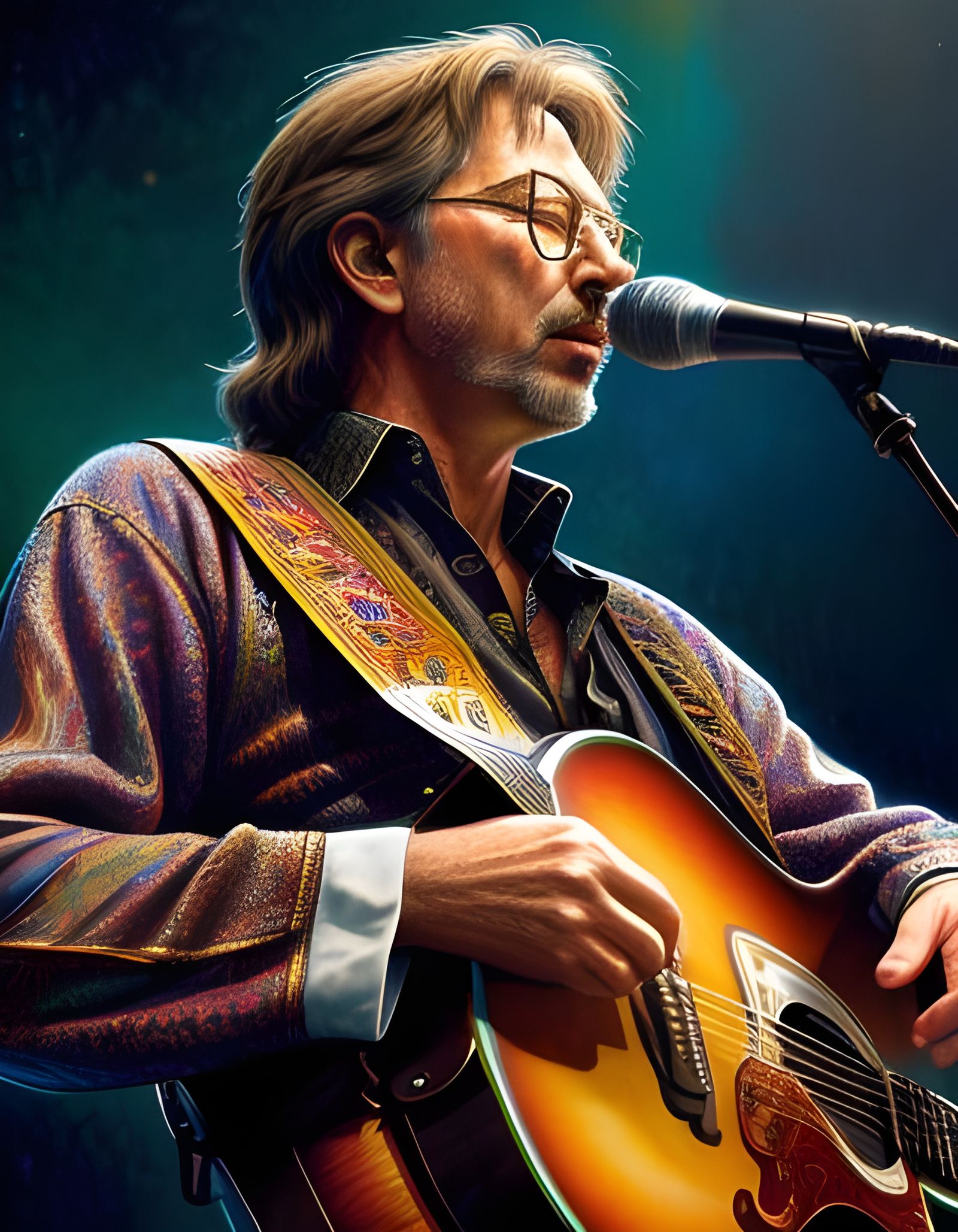 Legendary Guitarist Performs in Front of a Vibrant Concert A...