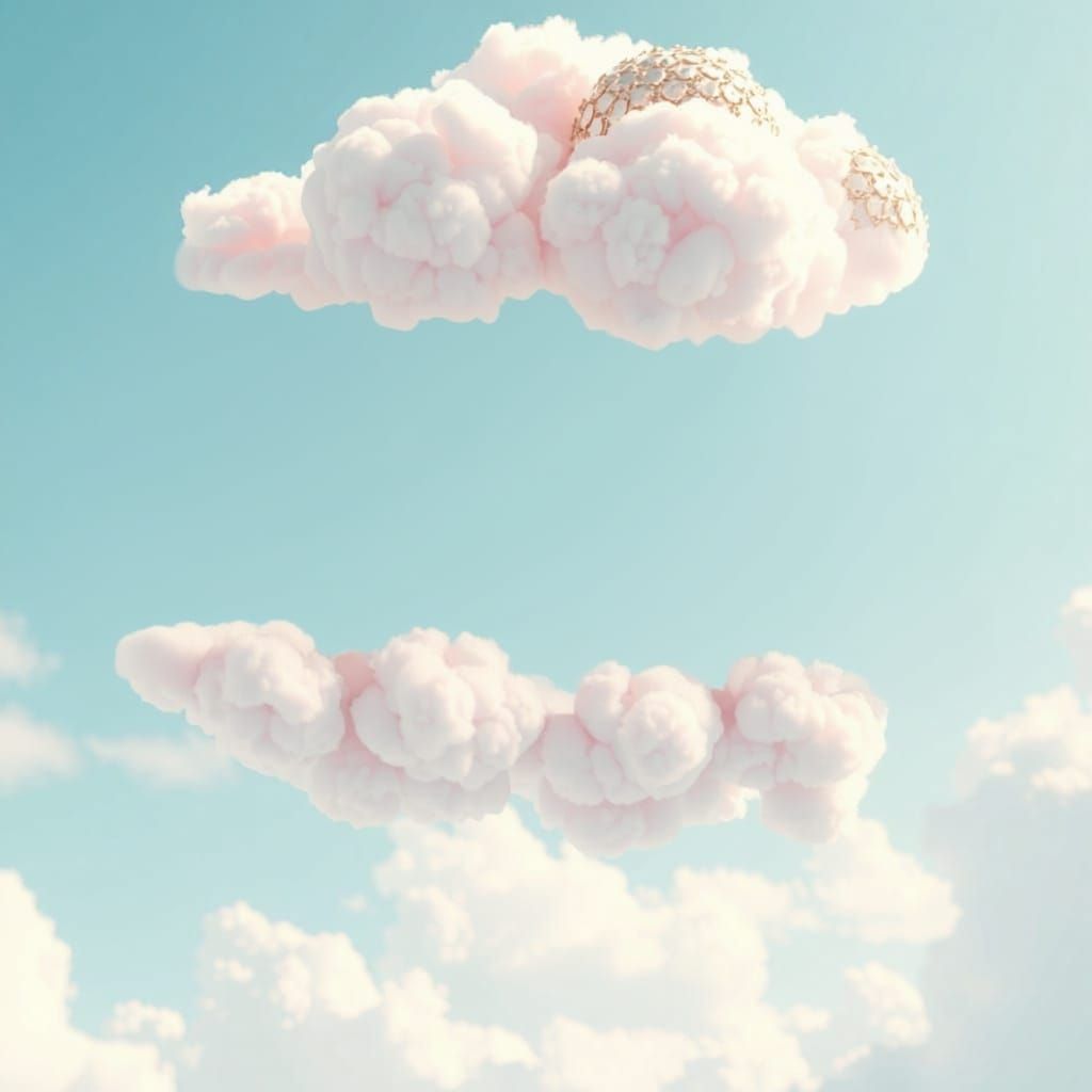Electric Letters Soar in Vibrant Futuristic Cloudscape