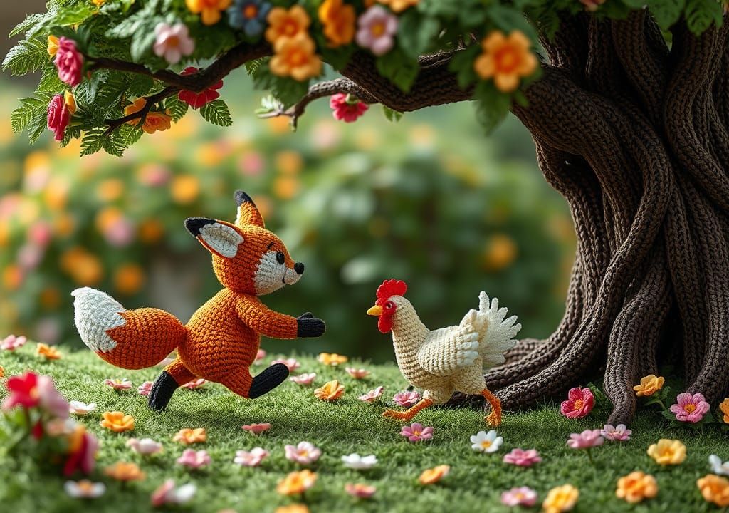 Vibrant Whimsical Crochet Wonderland