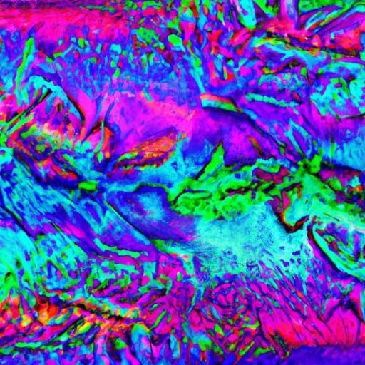 Vibrant Geometric Crystals in Iridescent Holographic Style