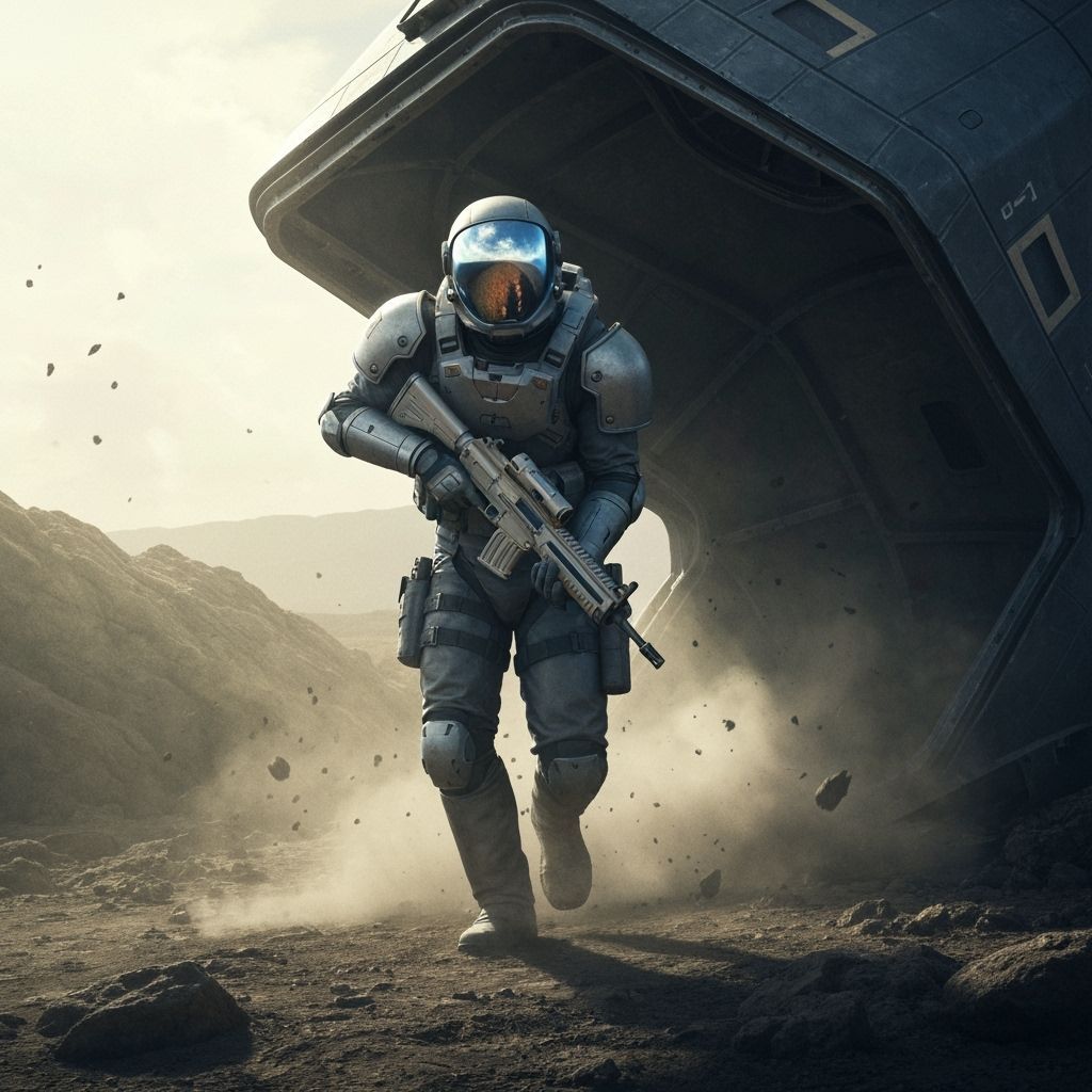 Astronaut Marine Descends into Alien Combat Zone